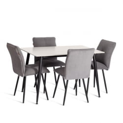 Стул обеденный Sweet LT, велюр, серый/черный, 29, 41х55х88 см