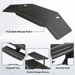 Стол для компьютера (для геймеров) Eureka AED-70B, с подставкой для клавиатуры