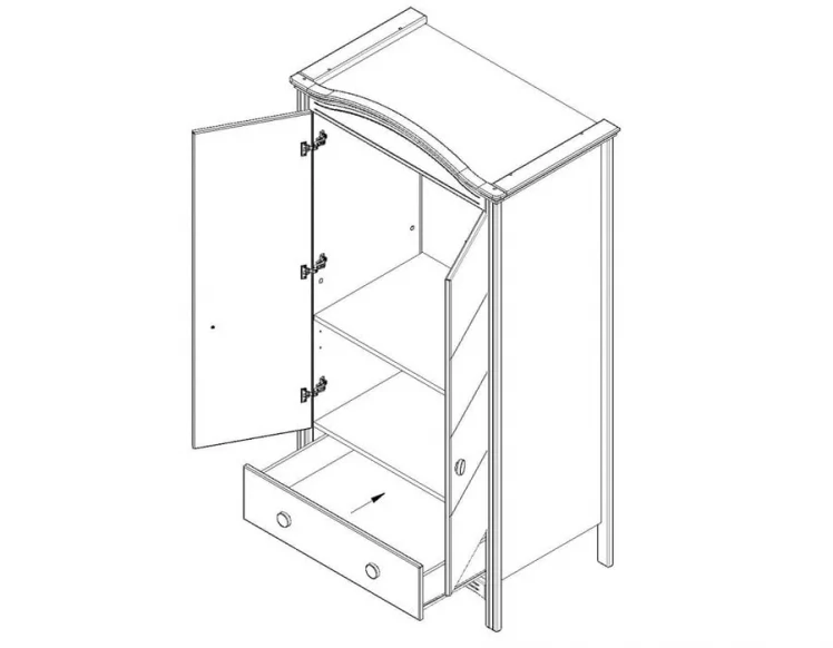 Шкаф Фиореллино Словениа  (Фиореллино Словения) иворй / Fiorellino Slovenia ivory_1