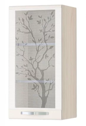 Шкаф-витрина (лев/прав) Графит 74.04 Сосна Астрид/Ваниль_0