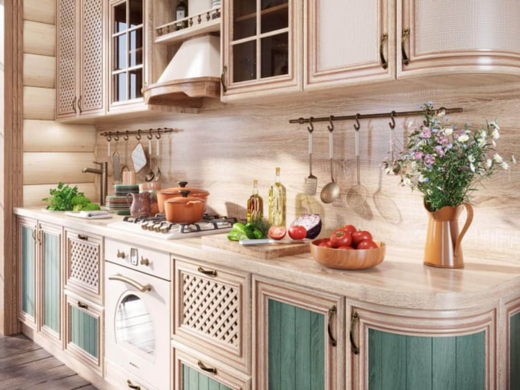 Кухонный гарнитур Кантри №01 Сономе эйч светлая_1