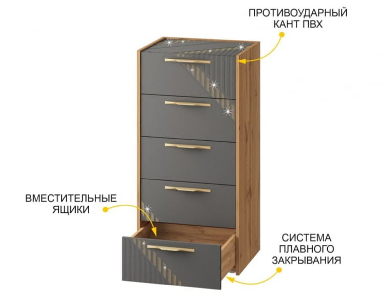 Комод Монако 902.19 Дуб Вотан Оникс Графит_4