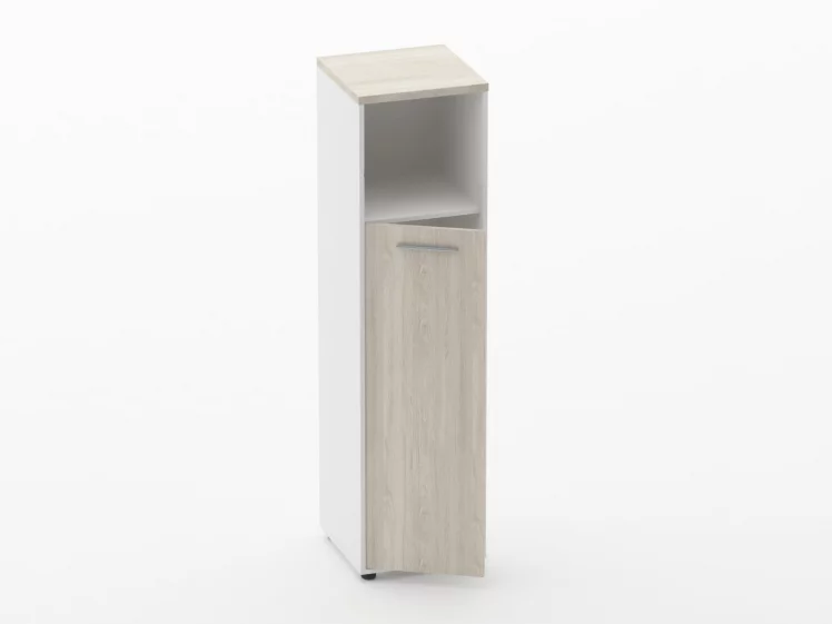 Шкаф 3 узкий закрытый с нишей Deka 10.16.13Л Дуб Сантана светлый/Белый_1