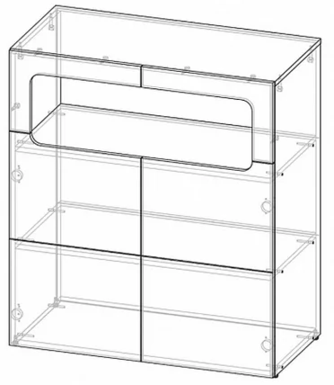 Тумба Палермо Юниор 06 Белый глянец Ясень шимо светлый Красный_3