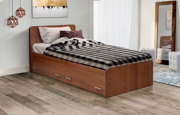 Кровать с ящиками на уголках №5 ЛДСП 700*2000 Ясень Анкор светлый_0