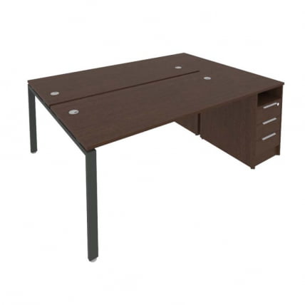 Рабочая станция с опорной тумбой Metal System Б.РС-СТП-2.4 Венге/Антрацит_0
