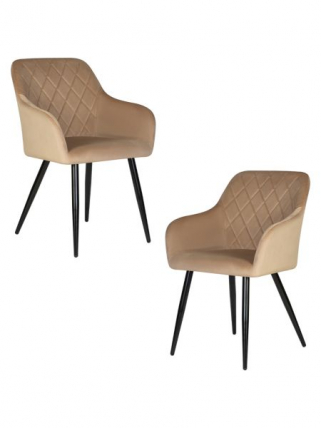 Стул обеденный ДОБРИН РОБЕРТ (черные матовые ножки, велюр В108-104 Мокко) 2 шт / DOBRIN ROBERT V108-104_0