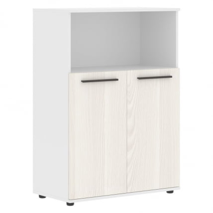 Шкаф с глухими малыми дверьми EDIS EMCS 85.3 Ясень Траун Мокко Белый_0