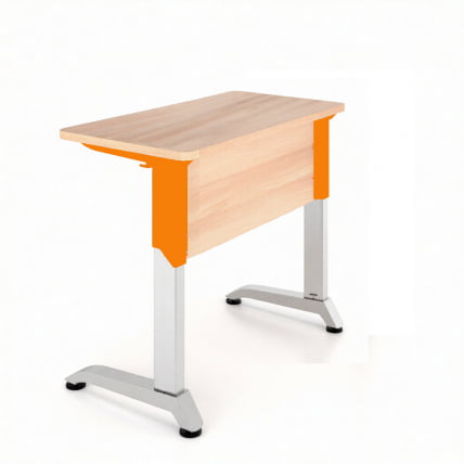 Парта одноместная Де Гласси Н (рост 5-7)  ЛДСП Дуб Сантана/ Металл Серый+Оранжевый_0