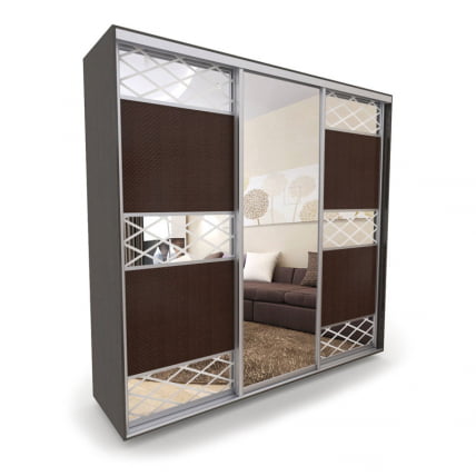 Шкаф-купе 3-х дверный Акцент-Лайн КР 1800х600 Венге_0