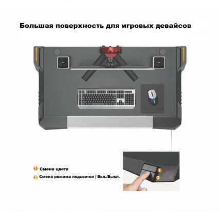 Стол для геймеров LUMI GMD01-1 c RBG подсветкой_6