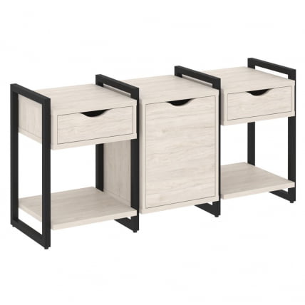 Тумба на регулируемых опорах наборная. Вариант №6 LOFT VR.L-TN-6.O Металл черный Денвер светлый_0