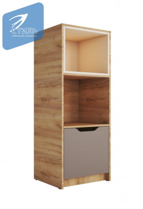 Стеллаж RICH СЖ-002 Миндаль/Глиняный серый/дуб крафт золотой_0