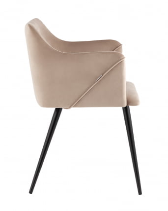 Стул с подлокотниками Джоэл велюр Бежевый_3