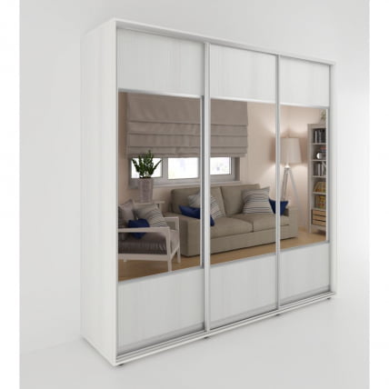 Шкаф-купе 3-х дверный Акцент-Дуэт Д 1800х600 Выбеленное дерево_0