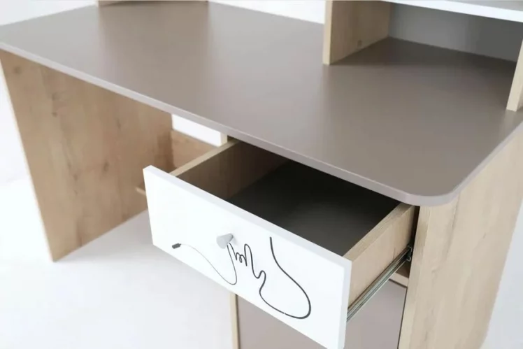 Стол компьютерный Котофей Дуб Ирландский Мокко Белый_8