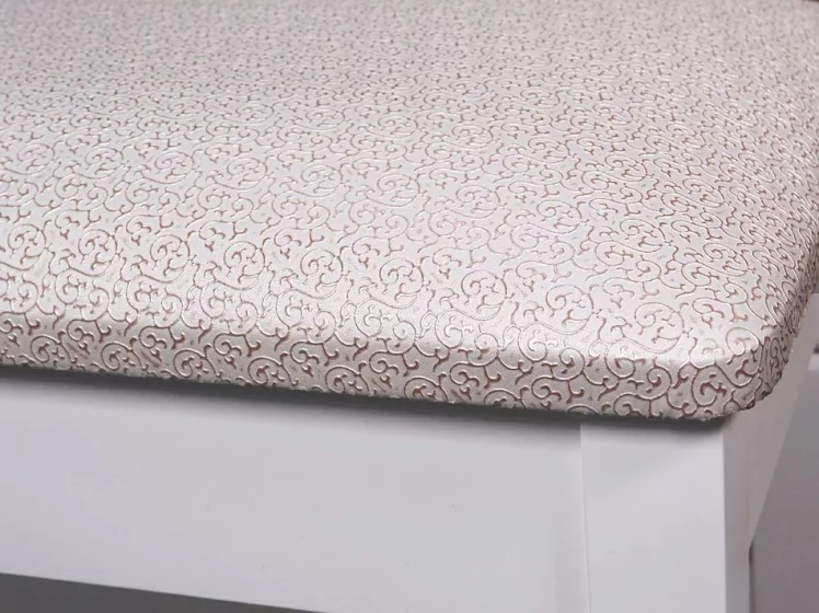 Банкетка Рози Белый Броде 024 Бело-Бронзовый_1