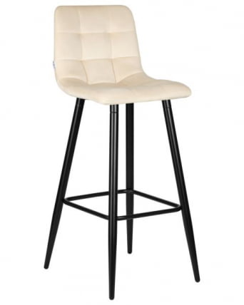 Стул барный DOBRIN NICOLE (черные матовые ножки, кремовый велюр (108-113)) 2 шт_1