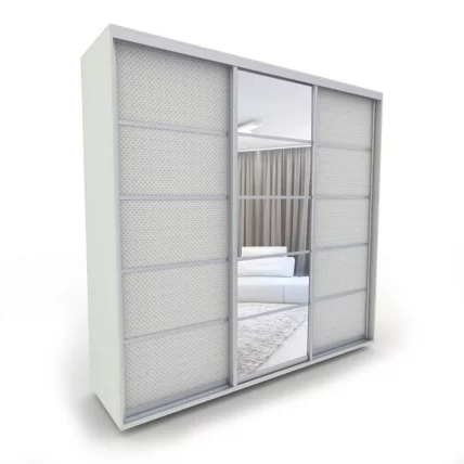 Шкаф-купе 3-х дверный Акцент-Квадро КВ 2100х600 Выбеленное дерево_0