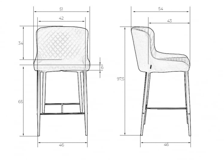 Стул полубарный DOBRIN CHRISTIAN 65  Бордовый велюр V108-85_11