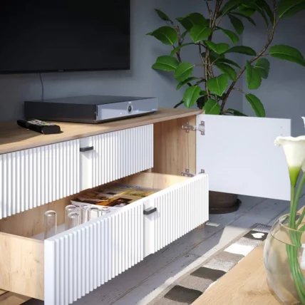 Тумба ТВ 1800 Бари ЛД 698.010.000 Дуб Золотой Белый_2