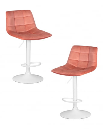 Стул барный ДОБРИН ТАИЛОР ВХИТЕ (пудрово-розовый велюр (МДЖ9-32)) 2 шт / DOBRIN TAILOR WHITE (MJ9-32))_0