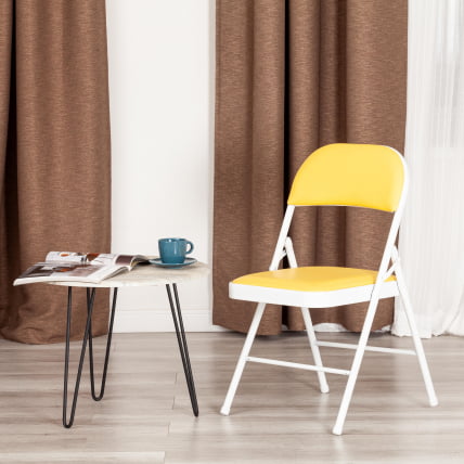 Стул складной FOLDER (mod. 3022G) каркас: металл, сиденье/спинка: экокожа, 46.5 х 47.5 х 79 см, yellow (желтый) / white (белый)_5