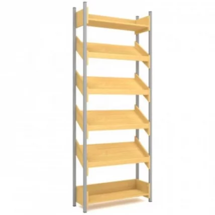 Стеллаж с наклонными полками на металлокаркасе АЛц.СТН_0