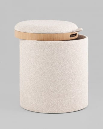 Пуф-столик с ящиком Хюгге S букле бежевый_6