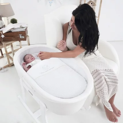 Колыбель-качалка Micuna Nacelle МО-1782 Whte/White Beige-эко-кожа White_4