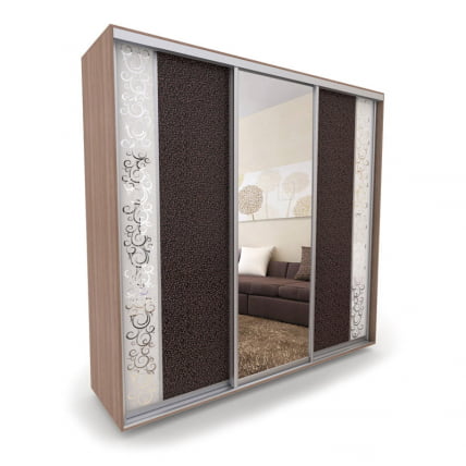 Шкаф-купе 3-х дверный Акцент-Вера КС 2100х600 Ясень шимо тёмный_0