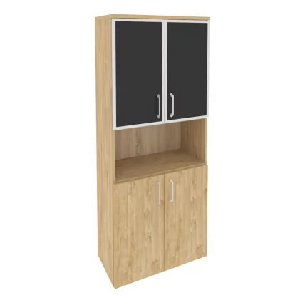 Шкаф высокий широкий ONIX O.ST-1.4R black Тиквуд Светлый_0