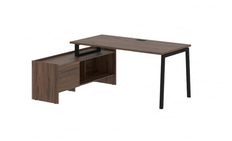 Стол с тумбой EDIS ELCT 17814 Дуб Денвер темный Черный_0