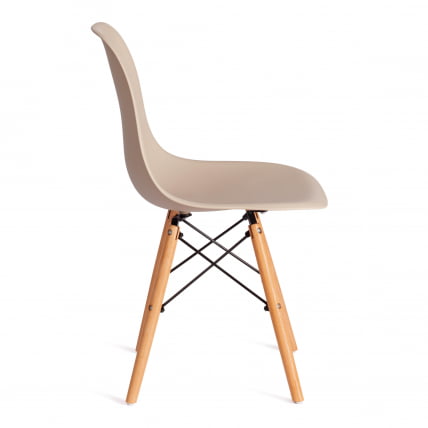 Стул CINDY (EAMES) (mod. 1801) дерево бук/металл/сиденье пластик, 45x51x82 см, Beige (Бежевый)_1