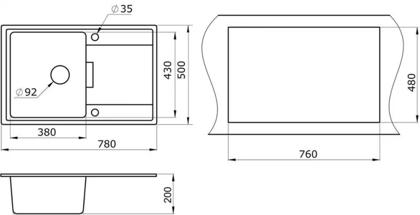 Кухонная мойка GRANULA 7804 Антик_1