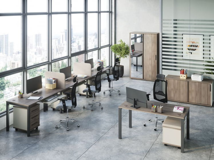 Бенч-система две столешницы New Line NLN36318234 Дуб шамони темный_1