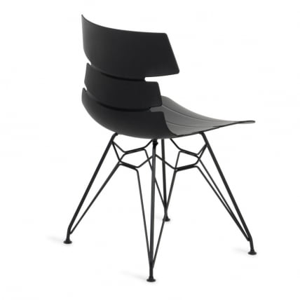 Стул ХАНСЕН (мод. 622Н) / 1 шт. в упаковке пластик/металл/эко кожа, 51х47х80 см, высота до сиденья 45 см, черный/черный / HANSEN (mod. 622N)_2