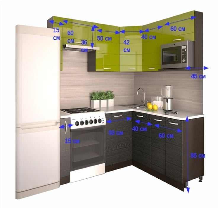 Кухонный гарнитур угловой Олива глянец Ночной дождь №1_1