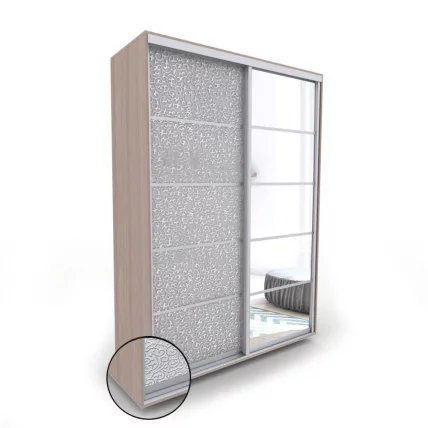 Шкаф-купе 2-х дверный Акцент-Квадро КЛ 1200х600 Шимо светлый/хром_0