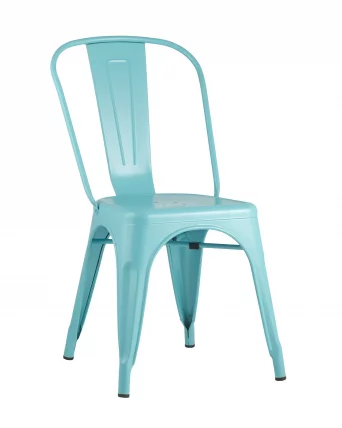 Стул TOLIX с высокой спинкой Голубой матовый_0