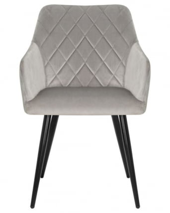 Стул обеденный ДОБРИН РОБЕРТ (черные матовые ножки, велюр В108-81 Серый) 2 шт / DOBRIN ROBERT V108-81_7