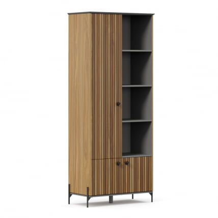 Шкаф Элиот 790 ЛД 414.040.000 Оникс Серый/Орех фактурный_1