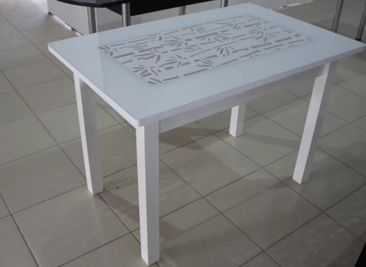 Стол обеденный Прямоуг. ажур ноги Мажор Р-15 белая ЛДСП белый_2