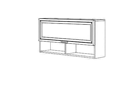 Полка навесная Остин Модуль №17 Ясень шимо светлый/белый_1