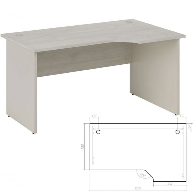Стол эргономичный правый New Line NLN36315621 Дуб шамони светлый_1