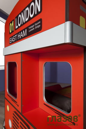 Мебель для детской Автобус композиция 3 Дуб Сонома/Красный_3