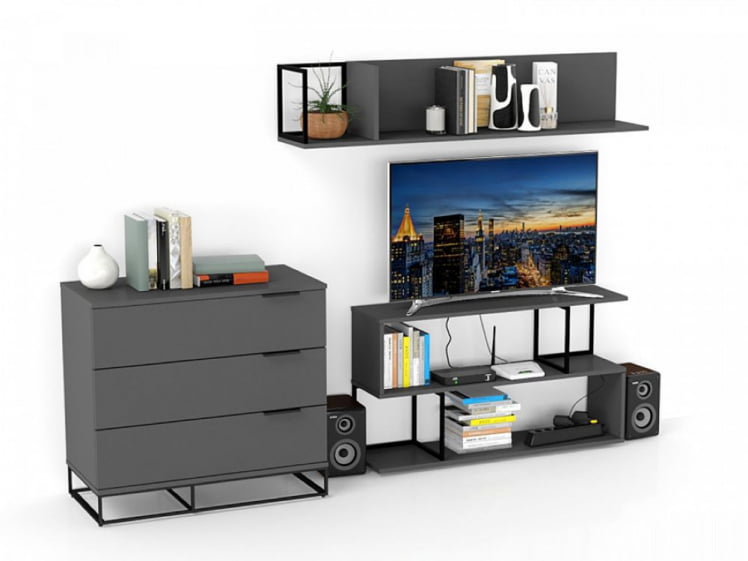 Полка навесная City большая графит_3