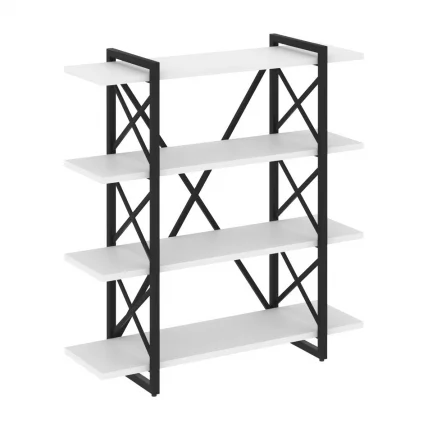 Стеллаж на регулируемых опорах - 4 полки LOFT VR.L-MST.O-4.8V Металл черный Белый Бриллиант_0