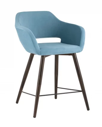 Стул полубарный Саймон ПЛ велюр Пыльно-голубой_0