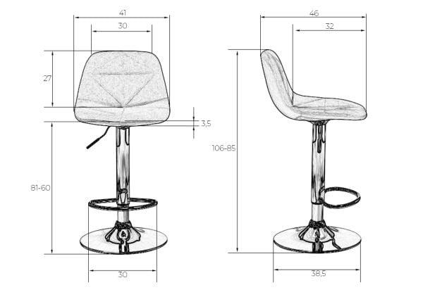 Стул барный ДОБРИН ДИНА (бордовый) 2 шт / DOBRIN DINA_8